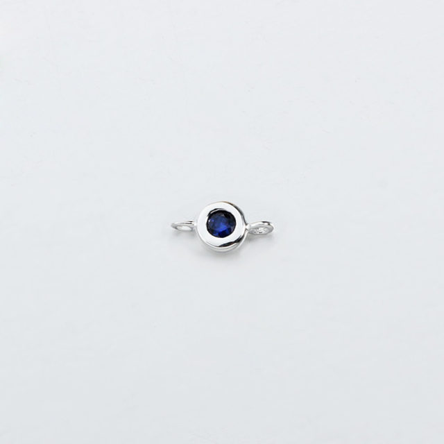 925 Sterling Silver Gemstone Round Connector --4.5mm