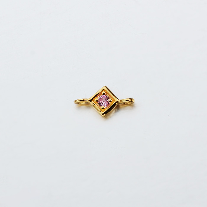 925 Sterling Silver Gemstone Diamond Connector --5mm