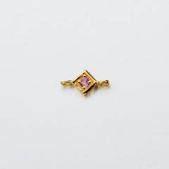 925 Sterling Silver Gemstone Diamond Connector --5mm