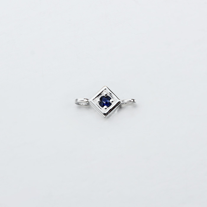 925 Sterling Silver Gemstone Diamond Connector --5mm