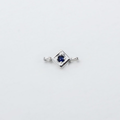 925 Sterling Silver Gemstone Diamond Connector --5mm