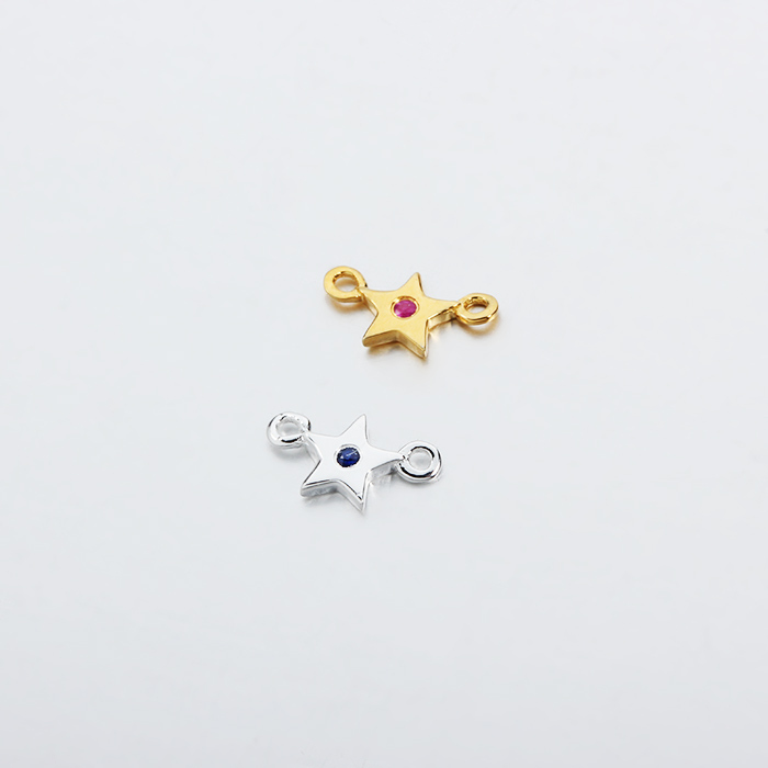 925 Sterling Silver Gemstone Star Connector