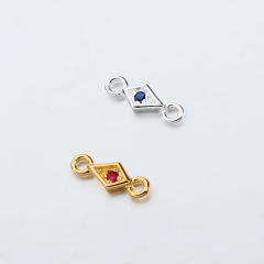 925 Sterling Silver Gemstone Geometry Connector