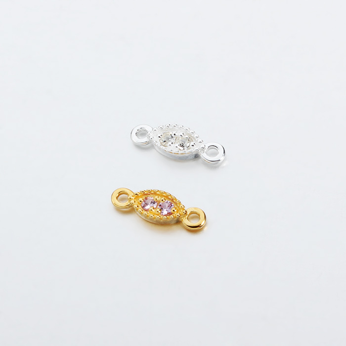 925 Sterling Silver Gemstone Oval Connector