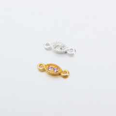 925 Sterling Silver Gemstone Oval Connector