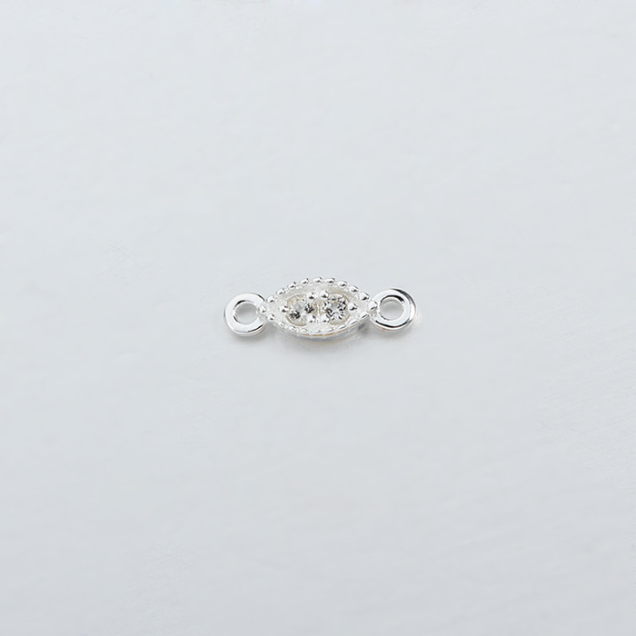 925 Sterling Silver Gemstone Oval Connector