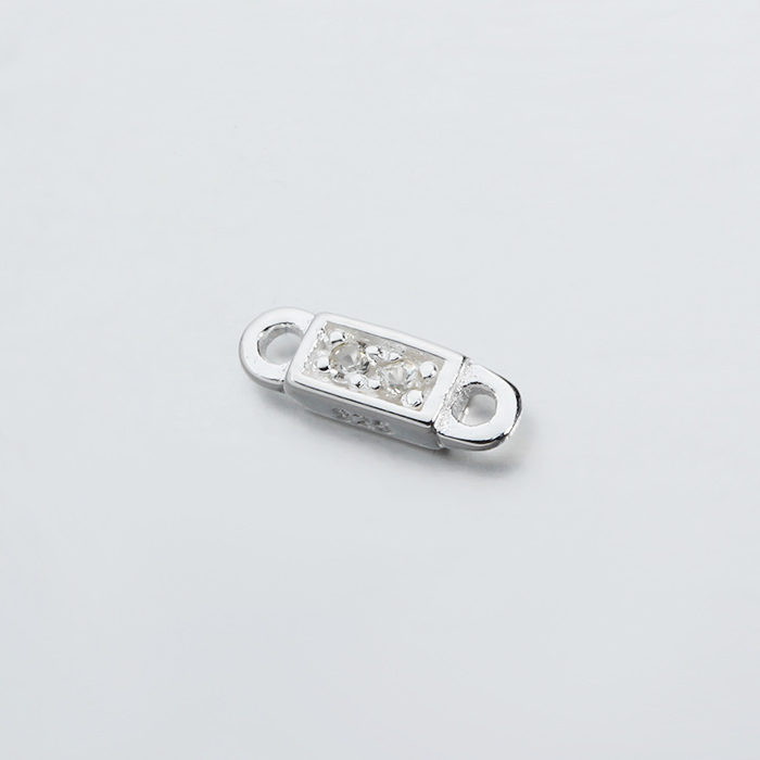 925 Sterling Silver Gemstone Triangle Connector