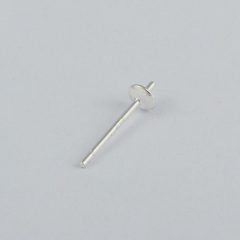 925 Sterling Silver Pearl Cup Stud Earring Findings