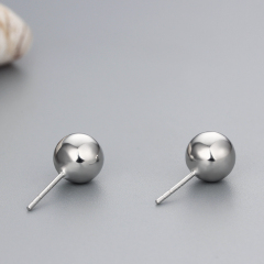 925 Sterling Silver Round Ball Stud Earrings