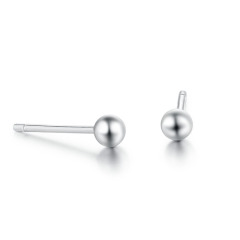 925 Sterling Silver Round Ball Stud Earrings