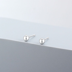 925 Sterling Silver Round Ball Stud Earrings
