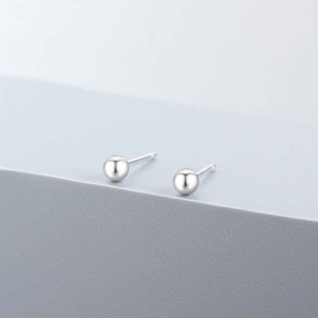 925 Sterling Silver Round Ball Stud Earrings