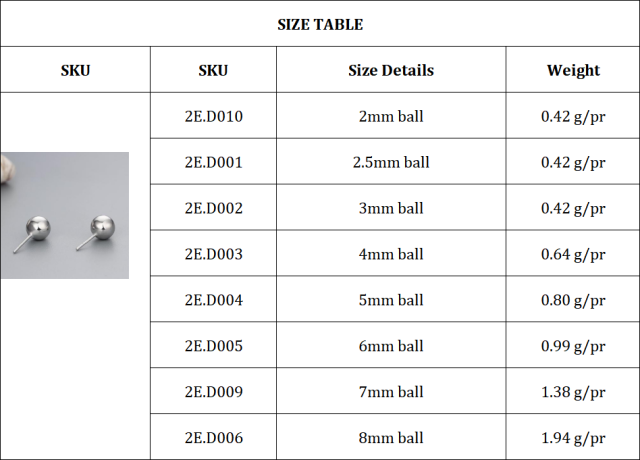 925 Sterling Silver Round Ball Stud Earrings