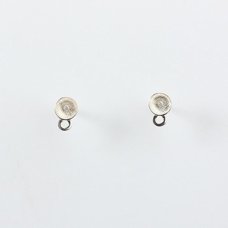 925 Sterling Silver Pearl Cup Stud Earrings Findings with Loop