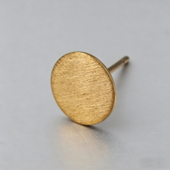 925 Sterling Silver Brushed Textured Flat Round Stud Earrings
