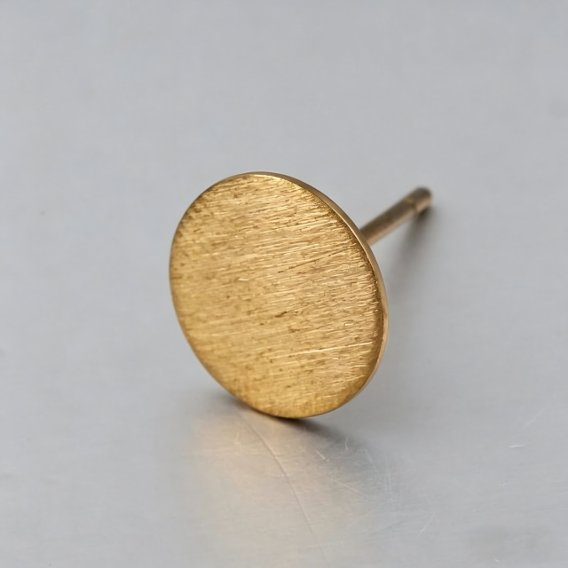 925 Sterling Silver Brushed Textured Flat Round Stud Earrings
