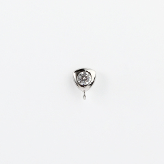925 Sterling Silver Triangle CZ Earstud Findings