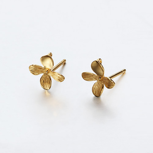 925 Sterling Silver Textured Flower Earstud Findings