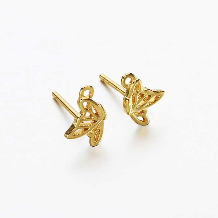 925 Sterling Silver Butterfly Wing Earstud Findings