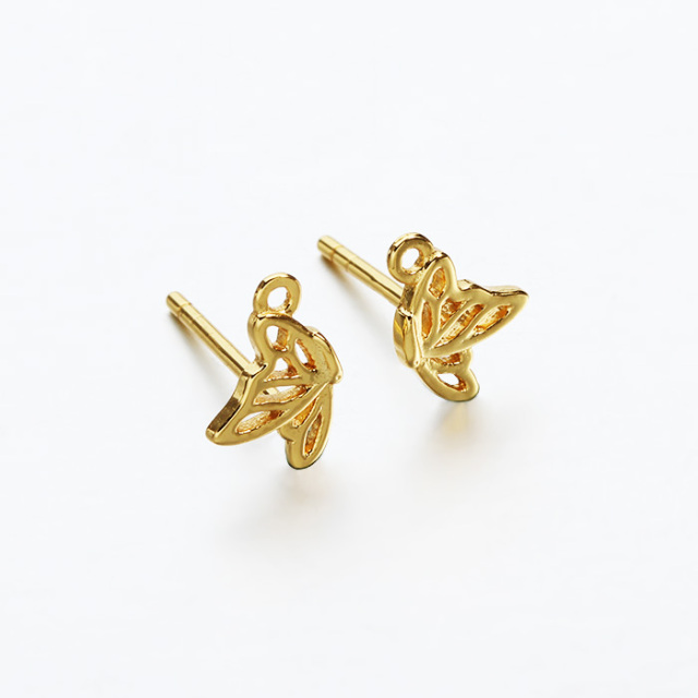 925 Sterling Silver Butterfly Wing Earstud Findings