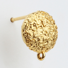 925 Sterling Silver Round Hammered Earstud Findings