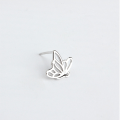 925 Sterling Silver Openwork Butterfly Wing Earstud Findings