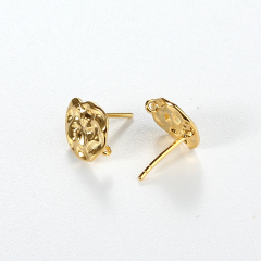 925 Sterling Silver Organic Textured Irregular Earstud Findings