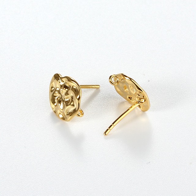 925 Sterling Silver Organic Textured Irregular Earstud Findings