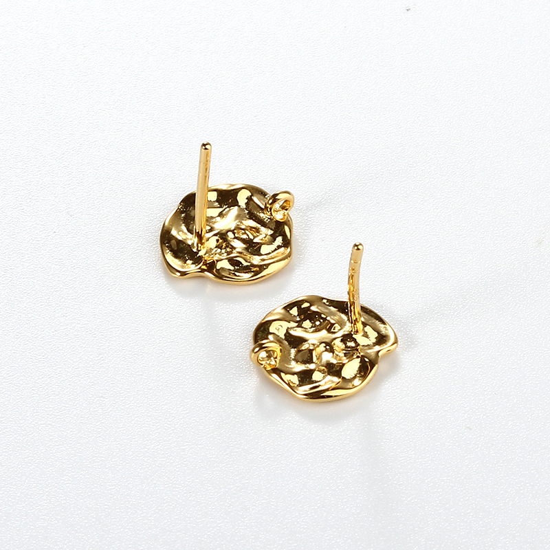 925 Sterling Silver Organic Textured Irregular Earstud Findings