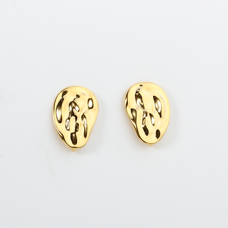 925 Sterling Silver Organic Textured Irregular Oval Earstud Findings