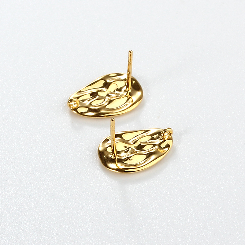 925 Sterling Silver Organic Textured Irregular Oval Earstud Findings