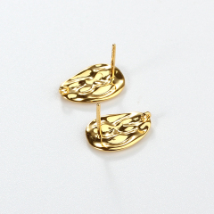 925 Sterling Silver Organic Textured Irregular Oval Earstud Findings