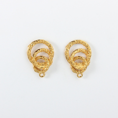 925 Sterling Silver Artisan Layered Circle Earstud Findings