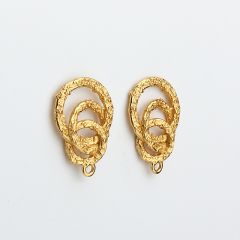 925 Sterling Silver Artisan Layered Circle Earstud Findings