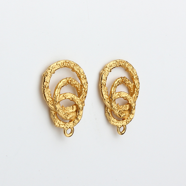 925 Sterling Silver Artisan Layered Circle Earstud Findings