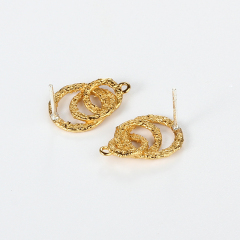 925 Sterling Silver Artisan Layered Circle Earstud Findings