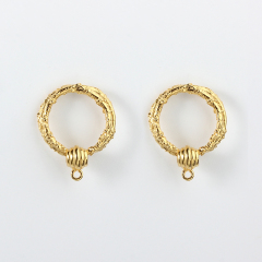 925 Sterling Silver Hammered Textured Hoop Earstud Findings