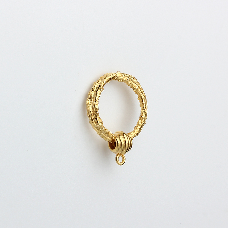 925 Sterling Silver Hammered Textured Hoop Earstud Findings