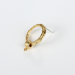 925 Sterling Silver Hammered Textured Hoop Earstud Findings