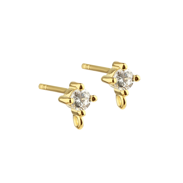 925 Sterling Silver 3.0mm CZ Earstud Findings