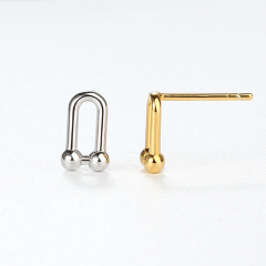 925 Sterling Silver U-Shaped Double Bar Earstud Findings