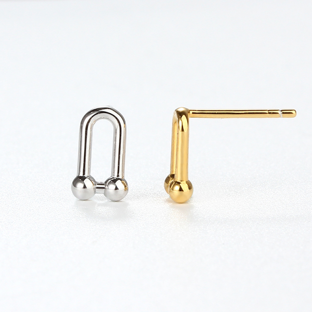 925 Sterling Silver U-Shaped Double Bar Earstud Findings