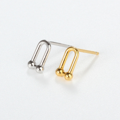 925 Sterling Silver U-Shaped Double Bar Earstud Findings