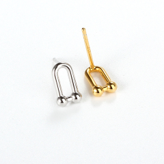 925 Sterling Silver U-Shaped Double Bar Earstud Findings