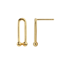 925 Sterling Silver U-Shaped Double Bar Earstud Findings