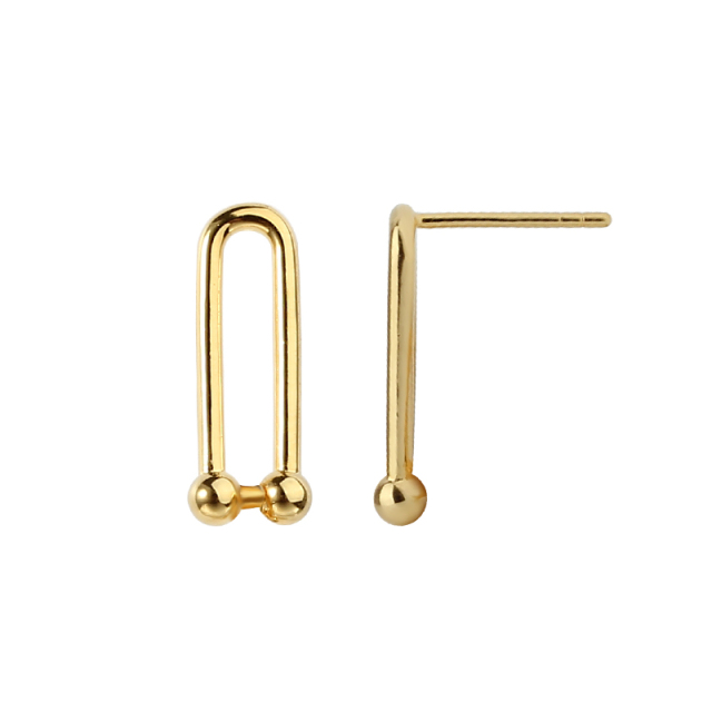 925 Sterling Silver U-Shaped Double Bar Earstud Findings