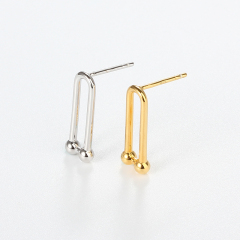 925 Sterling Silver U-Shaped Double Bar Earstud Findings