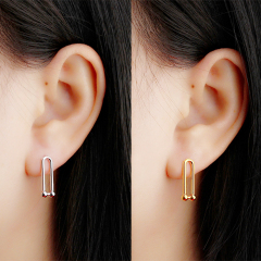 925 Sterling Silver U-Shaped Double Bar Earstud Findings