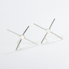 925 Sterling Silver Minimalist 4-Bar Earstud Findings