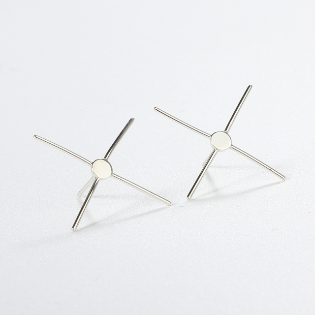925 Sterling Silver Minimalist 4-Bar Earstud Findings